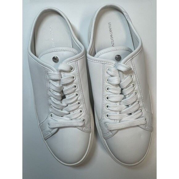 Stuart Weitzman Skater Mule Sneakers In White Sz 7 New - Picture 2 of 10